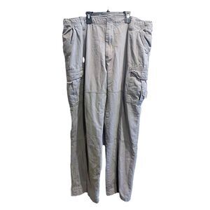 Vtg Guide Gear Gray Canvas Pants Plaid Flannel Lined 40x34 Cotton USA